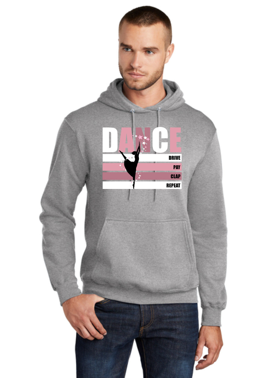 ADULT DANCE DRIVE PAY CLAP REPEAT HOODIE